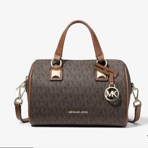 Michael kors GRAYSON SMALL SIGNATURE LOGO DUFFEL crossbody bag in brown