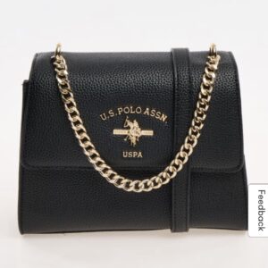 Us polo ASSN black Stanford crossbody bag in black with chain top handle
