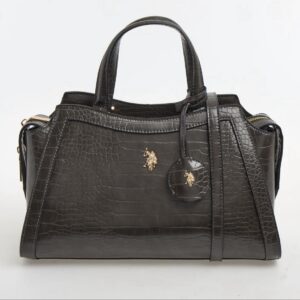 Us polo ASSN dark brown  pebbled tyrella structured satchel solid bag
