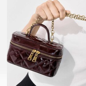 Stradivarius quilted crossbody bag in burgundy