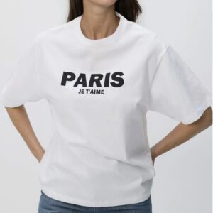 Reserved Paris JE T’AIME printed Tshirt in white