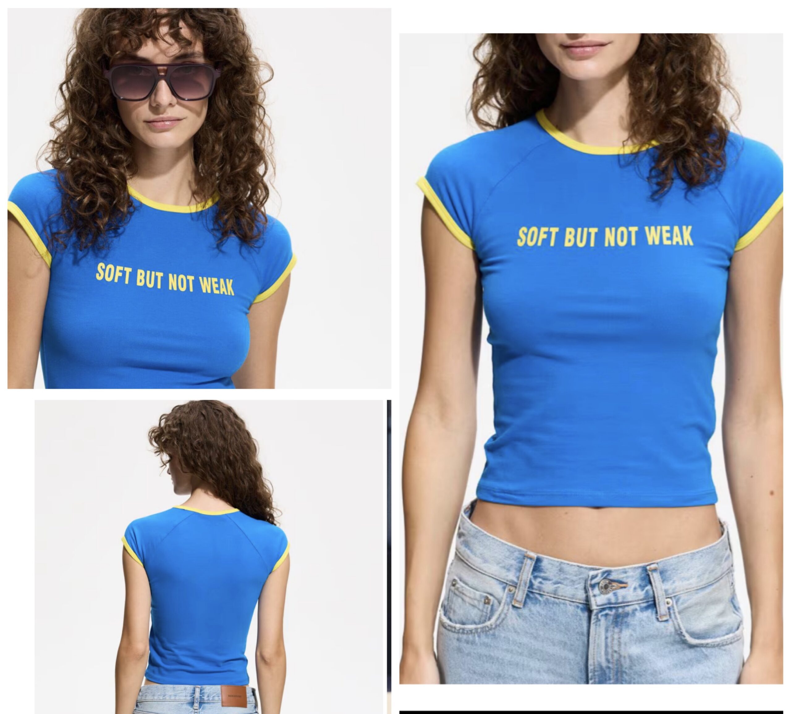 Reserved fitted slogan Tshirt in blue mix soft but not weak L Reserved fitted slogan Tshirt in blue mix soft but not weak L - Image 2