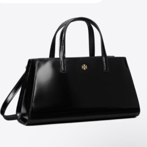 Tory Burch Mini Patent Leather Tote in black