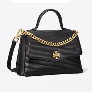 Tory Burch Kira Chevron Top-Handle Satchel in black