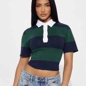 Fashionnova sporty era polo shirt in  green/combo