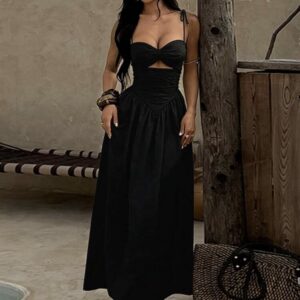 SHEIN cami front cut out girlie dress in black