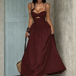 SHEIN cami cut out girlie dress in burgundy  M